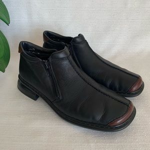 Rieker Antistress Black Leather Ankle Booties Woman’s EU38 US7